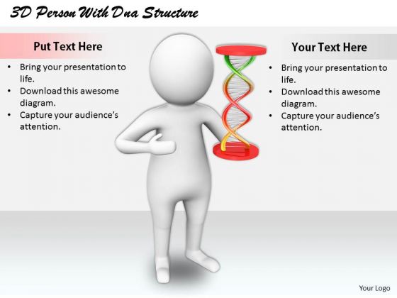 Business Concepts 3d Person With Dna Structure Business Concepts 3d Person With Dna Structure