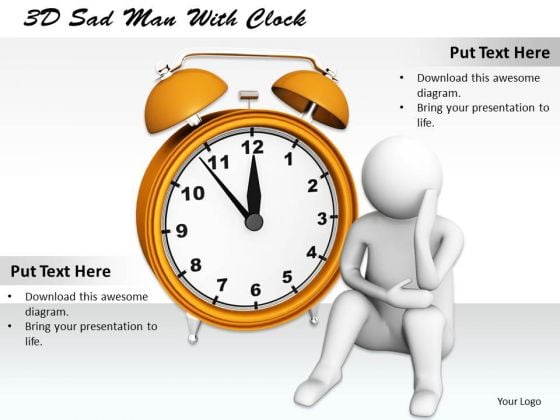 Business Concepts 3d Sad Man With Clock Business Concepts 3d Sad Man With Clock