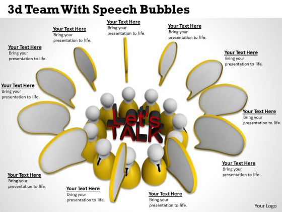 Business Concepts 3d Team With Speech Bubbles Character Models Business Concepts 3d Team With Speech Bubbles Character Models