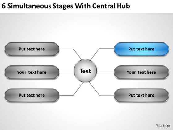 Business Concepts 6 Simultaneous Stages With Central Hub Marketing Business Concepts 6 Simultaneous Stages With Central Hub Marketing