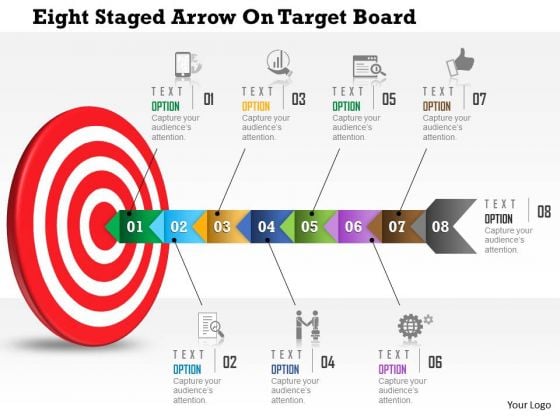 Business Daigram Eight Staged Arrow On Target Board Presentation Templets Business Daigram Eight Staged Arrow On Target Board Presentation Templets