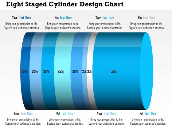 Business Daigram Eight Staged Cylinder Design Chart Presentation Templets