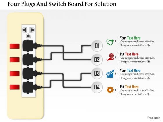 Business Daigram Four Plugs And Switch Board For Solution Presentation Templets Business Daigram Four Plugs And Switch Board For Solution Presentation Templets