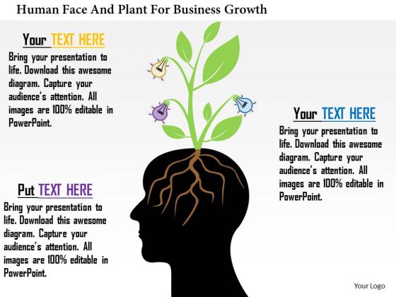 Business Daigram Human Face And Plant For Business Growth Presentation Templets Business Daigram Human Face And Plant For Business Growth Presentation Templets