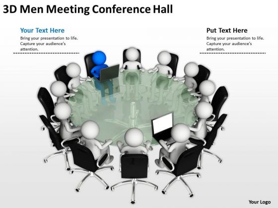 Business Development Process Diagram 3d Meeting Conference Hall PowerPoint Templates