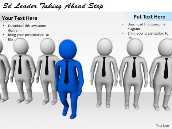 Business Development Strategy 3d Leader Taking Ahead Step Basic Concepts