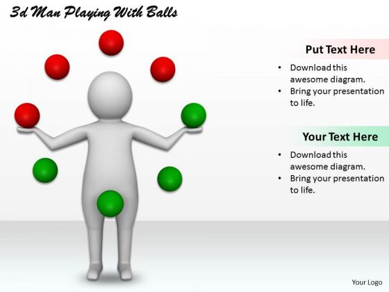 Business Development Strategy 3d Man Playing With Balls Concept Business Development Strategy 3d Man Playing With Balls Concept