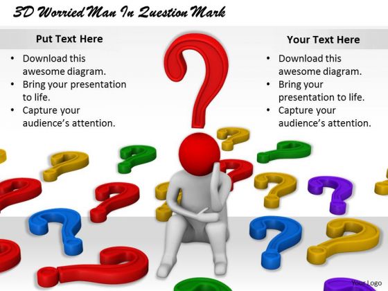 Business Development Strategy 3d Worried Man Question Mark Concept Statement Business Development Strategy 3d Worried Man Question Mark Concept Statement