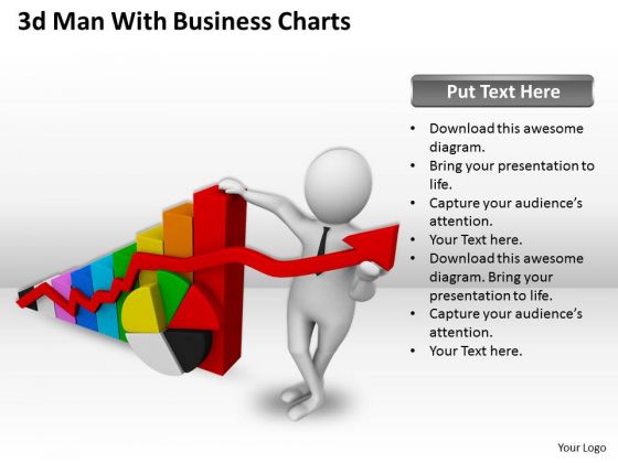 Business Development Strategy Template 3d Man With Charts Characters Business Development Strategy Template 3d Man With Charts Characters
