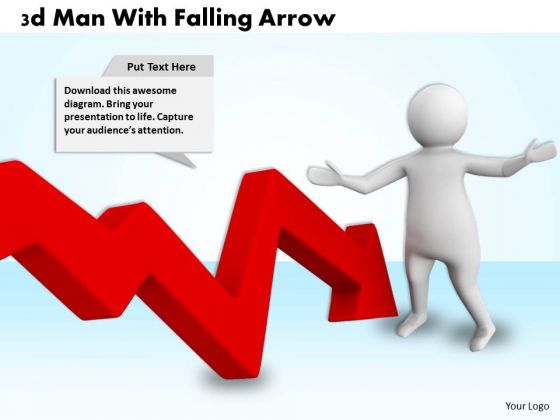Business Development Strategy Template 3d Man With Falling Arrow Characters Business Development Strategy Template 3d Man With Falling Arrow Characters