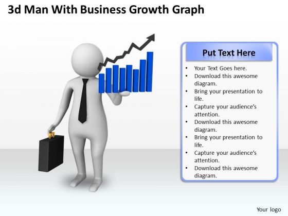 Business Development Strategy Template 3d Man With Growth Graph Characters Business Development Strategy Template 3d Man With Growth Graph Characters