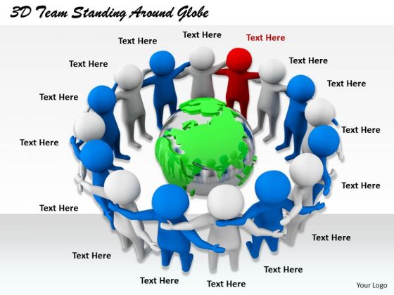 Business Development Strategy Template 3d Team Standing Around Globe Character Modeling Business Development Strategy Template 3d Team Standing Around Globe Character Modeling