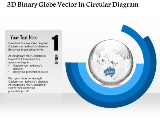 Business Diagram 3d Binary Globe Vector In Circular Diagram Presentation Template Business Diagram 3d Binary Globe Vector In Circular Diagram Presentation Template
