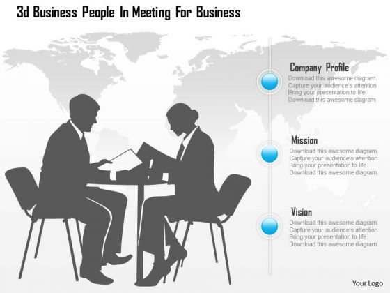 Business Diagram 3d Business People In Meeting For Business Presentation Template