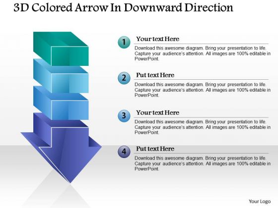 Business Diagram 3d Colored Arrow In Downward Direction PowerPoint Template Business Diagram 3d Colored Arrow In Downward Direction PowerPoint Template