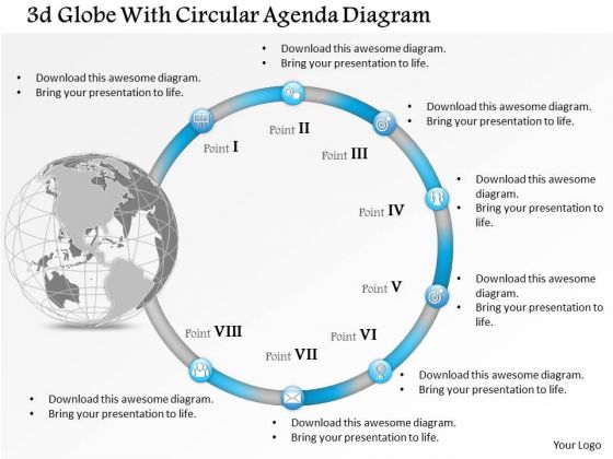 Business Diagram 3d Globe With Circular Agenda Diagram Presentation Template Business Diagram 3d Globe With Circular Agenda Diagram Presentation Template