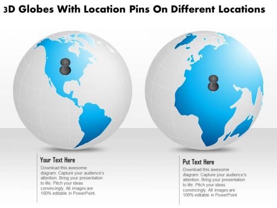 Business Diagram 3d Globes With Location Pins On Different Locations Presentation Template Business Diagram 3d Globes With Location Pins On Different Locations Presentation Template