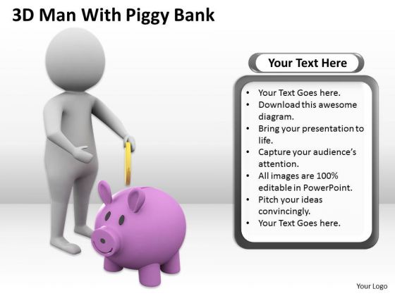 Business Diagram 3d Man With Piggy Bank PowerPoint Templates Business Diagram 3d Man With Piggy Bank PowerPoint Templates