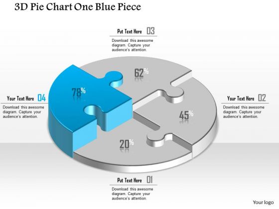 Business Diagram 3d Pie Chart One Blue Piece Presentation Template Business Diagram 3d Pie Chart One Blue Piece Presentation Template
