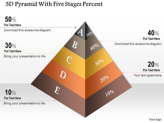 Business Diagram 3d Pyramid With Five Stages Percent Presentation Template Business Diagram 3d Pyramid With Five Stages Percent Presentation Template