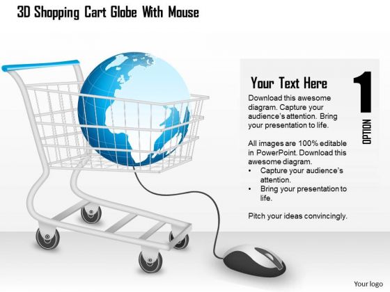 Business Diagram 3d Shopping Cart Globe With Mouse PowerPoint Template Business Diagram 3d Shopping Cart Globe With Mouse PowerPoint Template