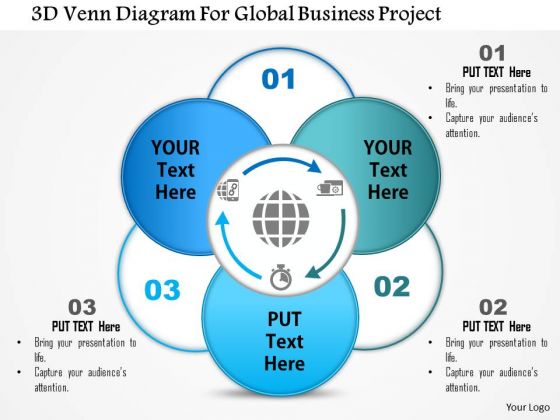 business diagram 3d venn diagram for global business project business diagram 3d venn diagram for global business project, Powerpoint templates