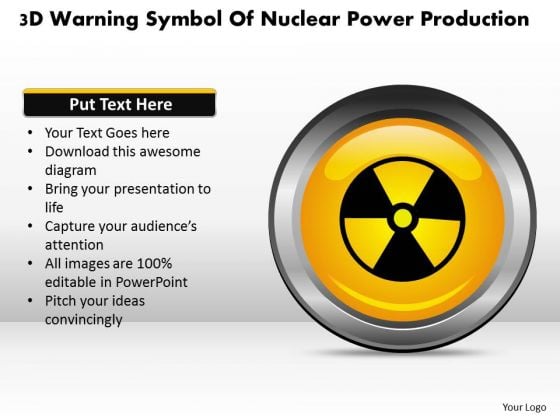 Business Diagram 3d Warning Symbol Of Nuclear Power Production Presentation Template Business Diagram 3d Warning Symbol Of Nuclear Power Production Presentation Template