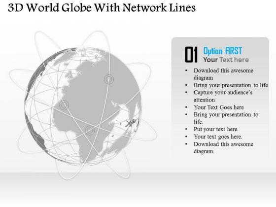 Business Diagram 3d World Globe With Network Lines Presentation Template Business Diagram 3d World Globe With Network Lines Presentation Template