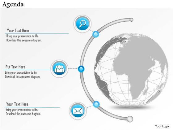 Business Diagram Agenda Diagram With Globe And Icons Presentation Template Business Diagram Agenda Diagram With Globe And Icons Presentation Template