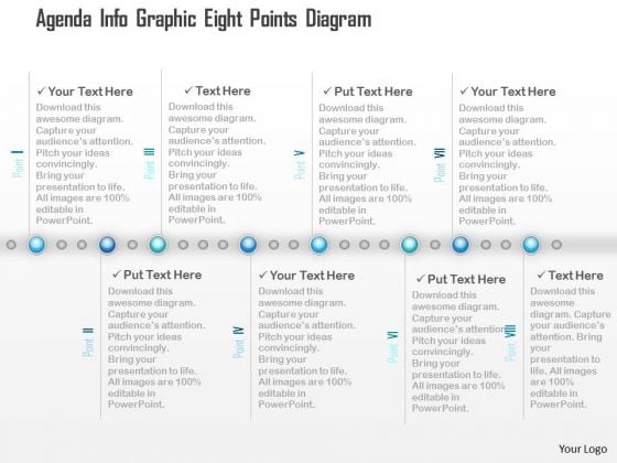 Business Diagram Agenda Info Graphic Eight Points Diagram Presentation Template
