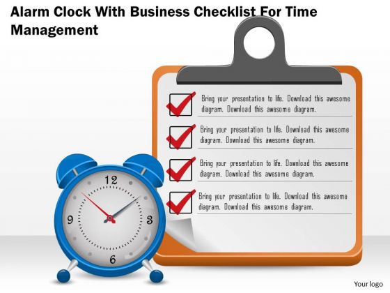 Business Diagram Alarm Clock With Business Checklist For Time Management Presentation Template Business Diagram Alarm Clock With Business Checklist For Time Management Presentation Template