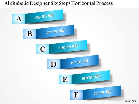 Business Diagram Alphabetic Designer Six Steps Horizontal Process Presentation Template Business Diagram Alphabetic Designer Six Steps Horizontal Process Presentation Template