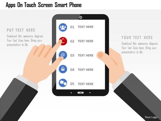 Business Diagram Apps On Touch Screen Smart Phone Presentation Template Business Diagram Apps On Touch Screen Smart Phone Presentation Template
