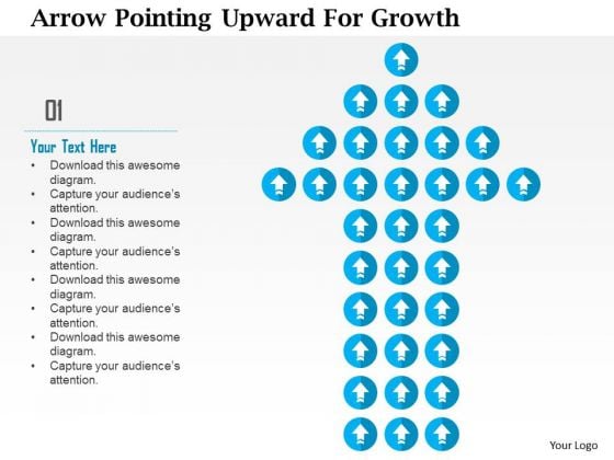 Business Diagram Arrow Pointing Upward For Growth Presentation Template