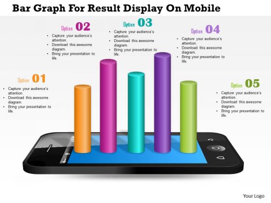 Business Diagram Bar Graph For Result Display On Mobile Presentation Template Business Diagram Bar Graph For Result Display On Mobile Presentation Template