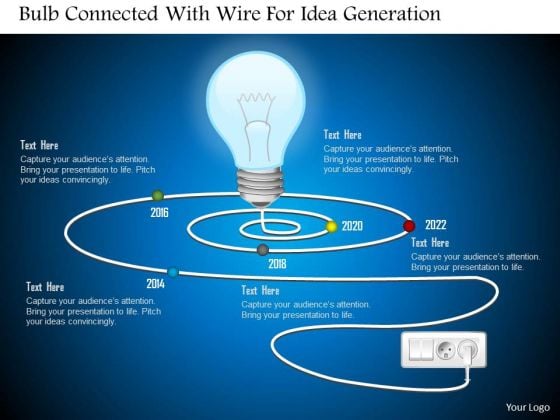 Business Diagram Bulb Connected With Wire For Idea Generation Presentation Template Business Diagram Bulb Connected With Wire For Idea Generation Presentation Template