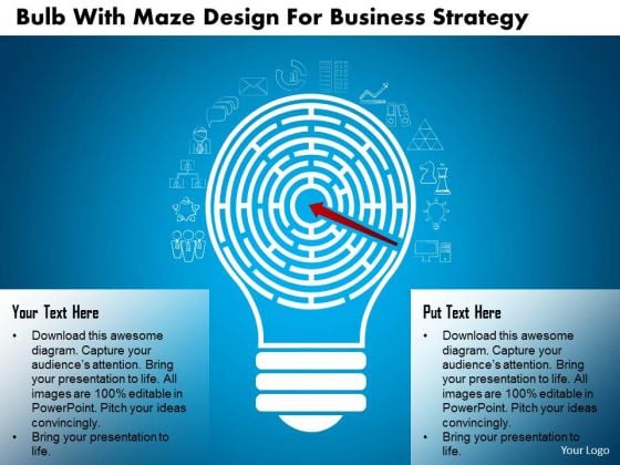Business Diagram Bulb With Maze Design For Business Strategy Presentation Template Business Diagram Bulb With Maze Design For Business Strategy Presentation Template