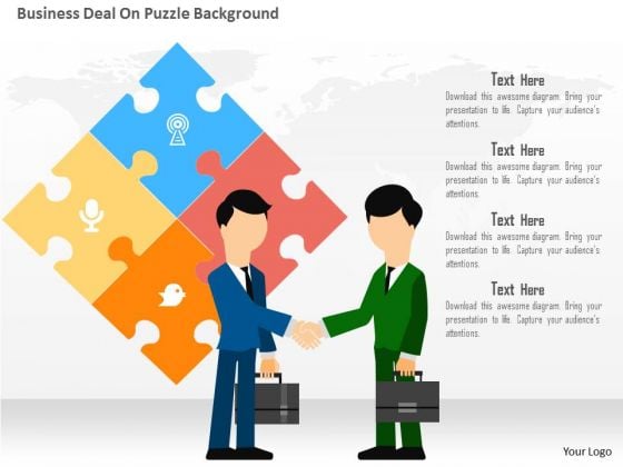 Business Diagram Business Deal On Puzzle Background Presentation Template Business Diagram Business Deal On Puzzle Background Presentation Template