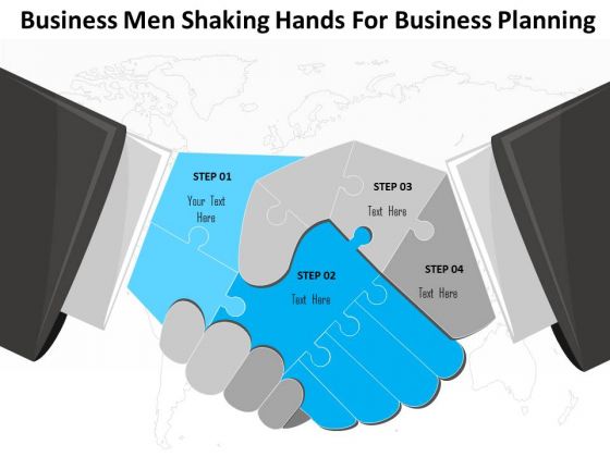 Business Diagram Business Men Shaking Hands For Business Planning Presentation Template
