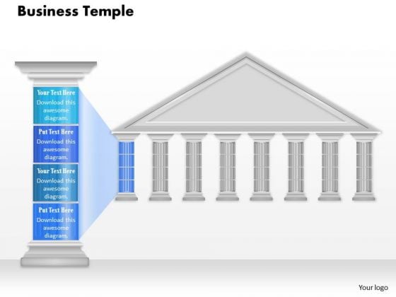 Business Diagram Business Temple To Display Pillars Of Business Presentation Template