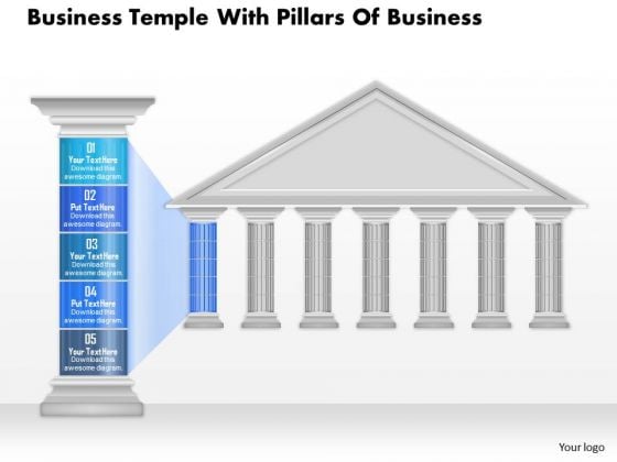 Business Diagram Business Temple With Pillars Of Business Presentation Template