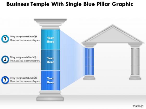 Business Diagram Business Temple With Single Blue Pillar Graphic Presentation Template