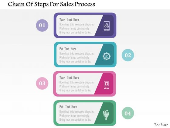 Business Diagram Chain Of Steps For Sales Process Presentation Template Business Diagram Chain Of Steps For Sales Process Presentation Template
