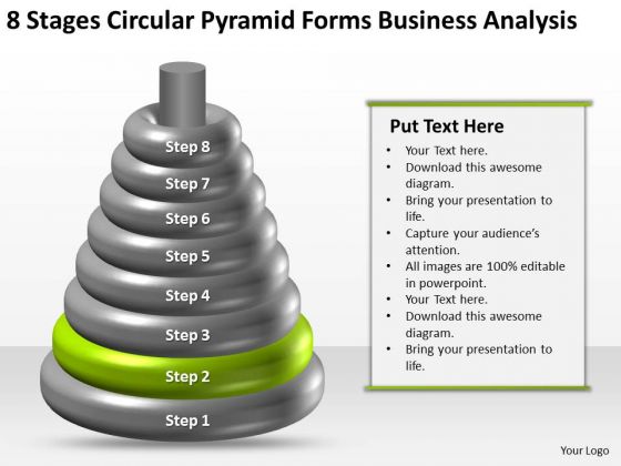 Business Diagram Chart 8 Stages Circular Pyramid Forms Analysis PowerPoint Template
