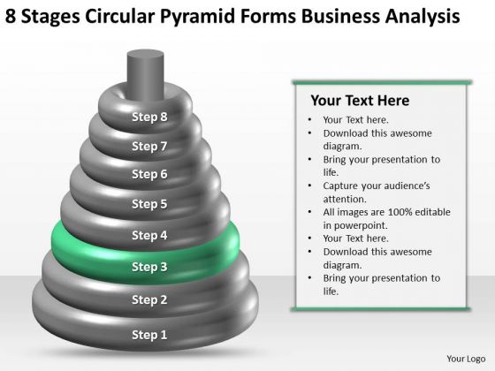 Business Diagram Chart 8 Stages Circular Pyramid Forms Analysis Ppt PowerPoint Template