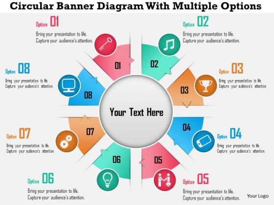 Business Diagram Circular Banner Diagram With Multiple Options Presentation Template Business Diagram Circular Banner Diagram With Multiple Options Presentation Template