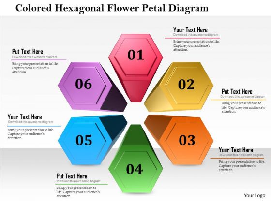 Business Diagram Colored Hexagon Flower Petal Diagram Presentation Template Business Diagram Colored Hexagon Flower Petal Diagram Presentation Template