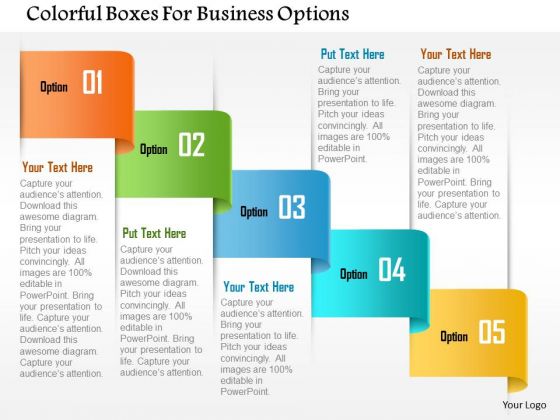 Business Diagram Colorful Boxes For Business Options Presentation Template Business Diagram Colorful Boxes For Business Options Presentation Template