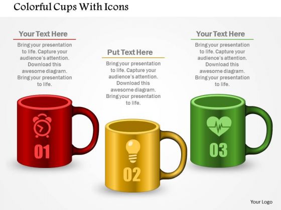 Business Diagram Colorful Cups With Icons Presentation Template Business Diagram Colorful Cups With Icons Presentation Template