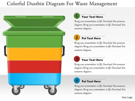 Business Diagram Colorful Dustbin Diagram For Waste Management Presentation Template Business Diagram Colorful Dustbin Diagram For Waste Management Presentation Template